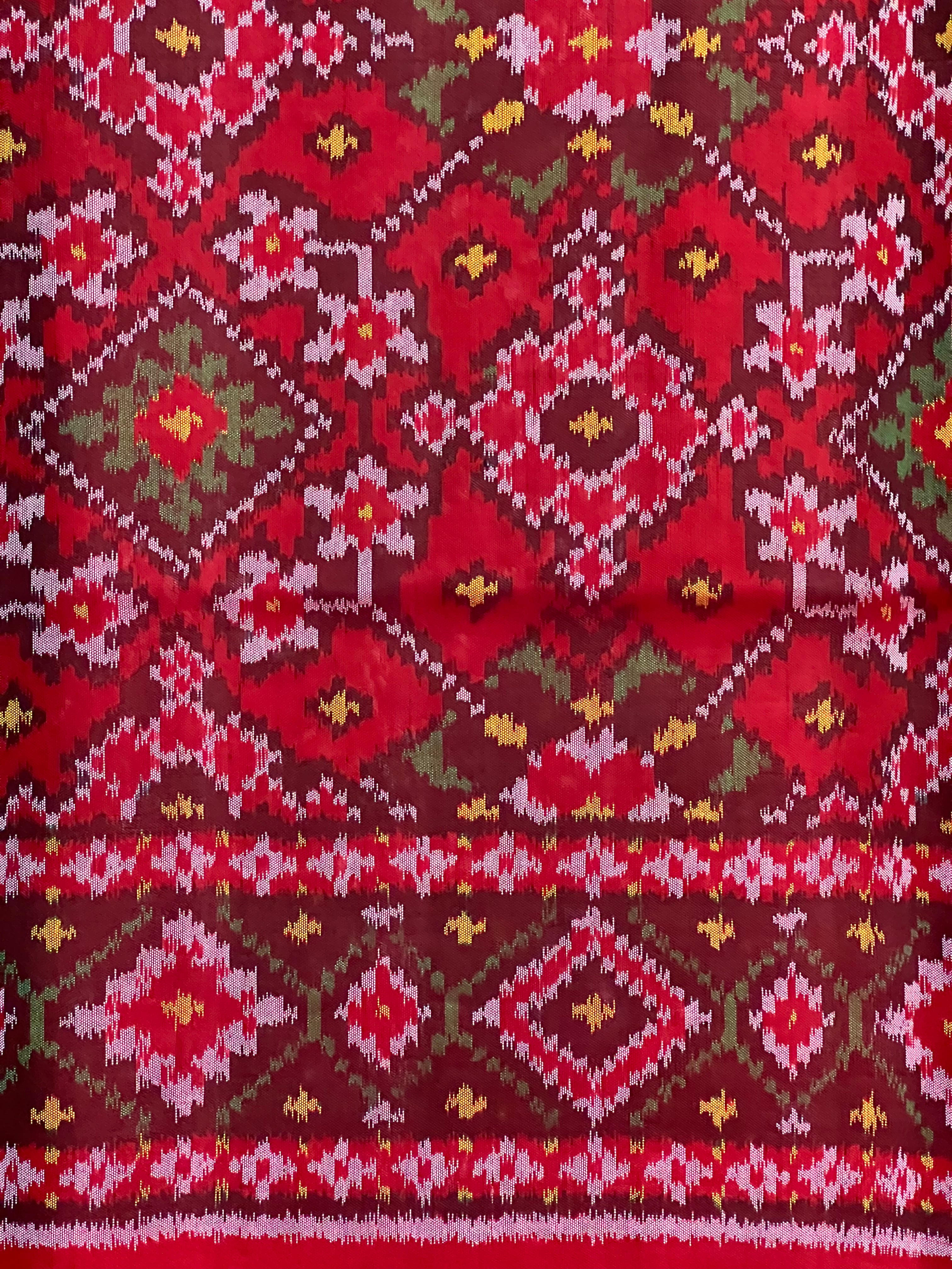 Navratna Traditional Design Handwoven Patola Silk Saree