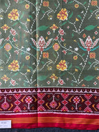 Fancy Design With Pista Color  Handwoven Patola Silk Saree