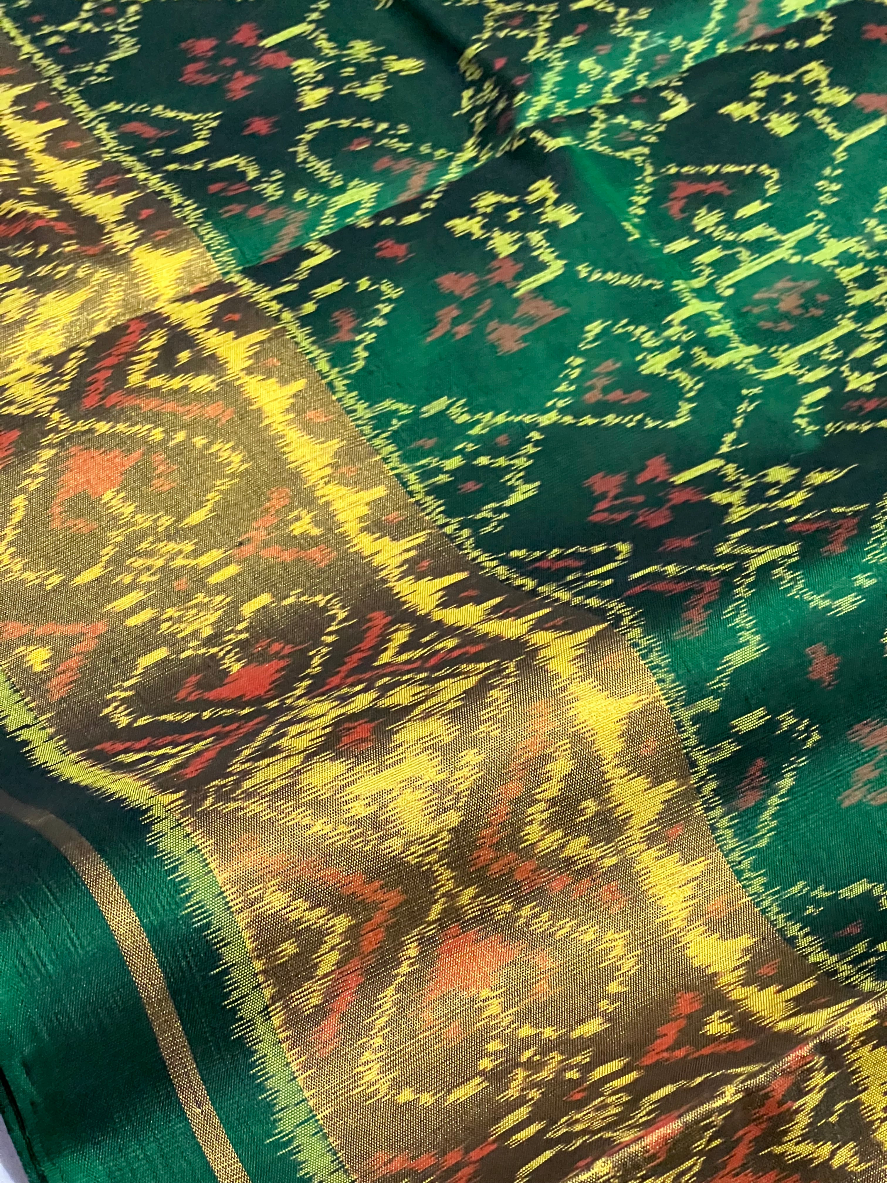 Navratna-Manekchowk Design Handwoven Patola Silk Saree