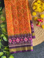 Navratna-Manekchowk Design Handwoven Patola Silk Saree
