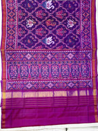 Magenta Color Motifs Design Handwoven Patola Silk Saree
