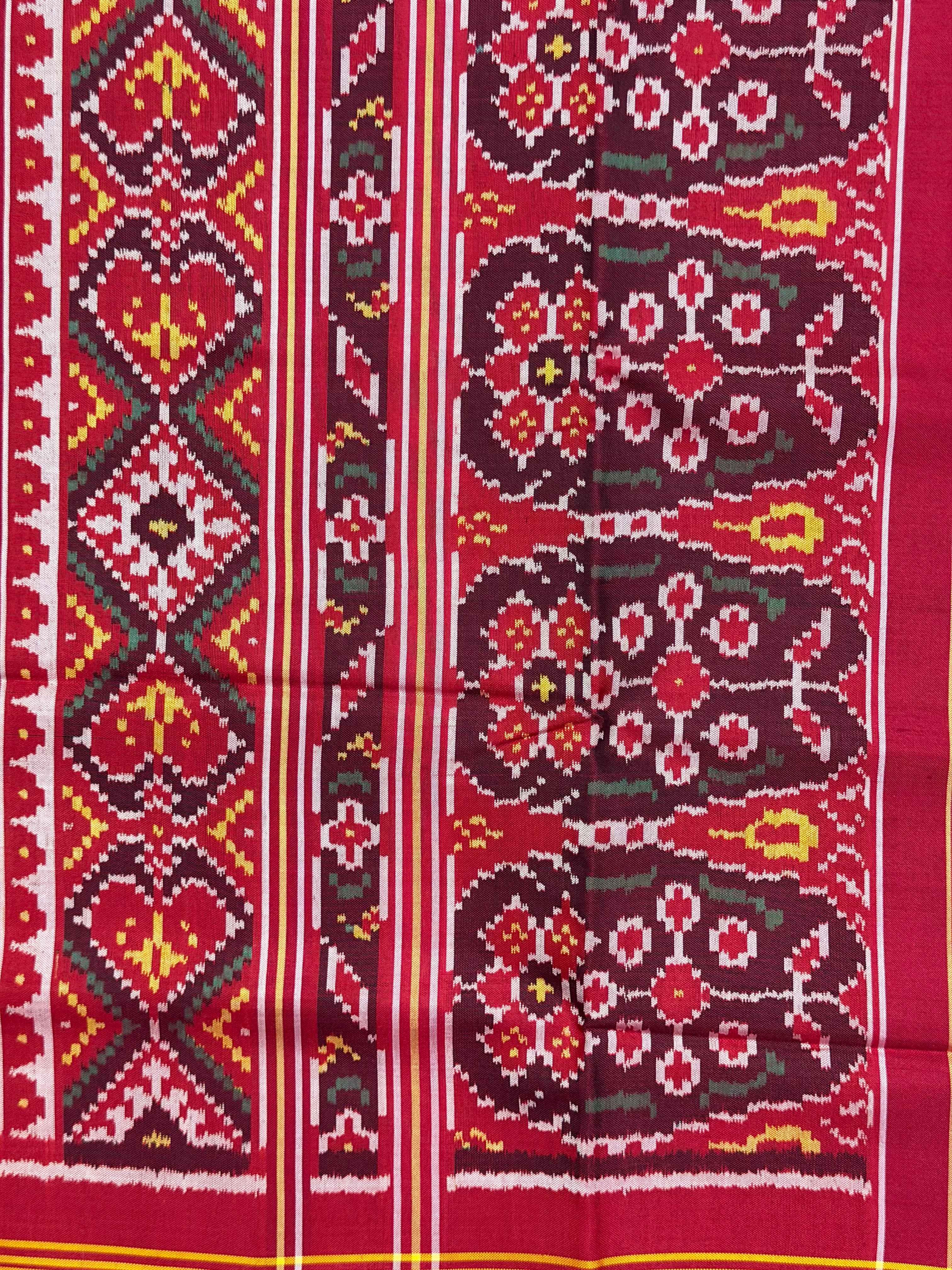 Blue Manekchok Traditional Design Handwoven Patola Silk Saree