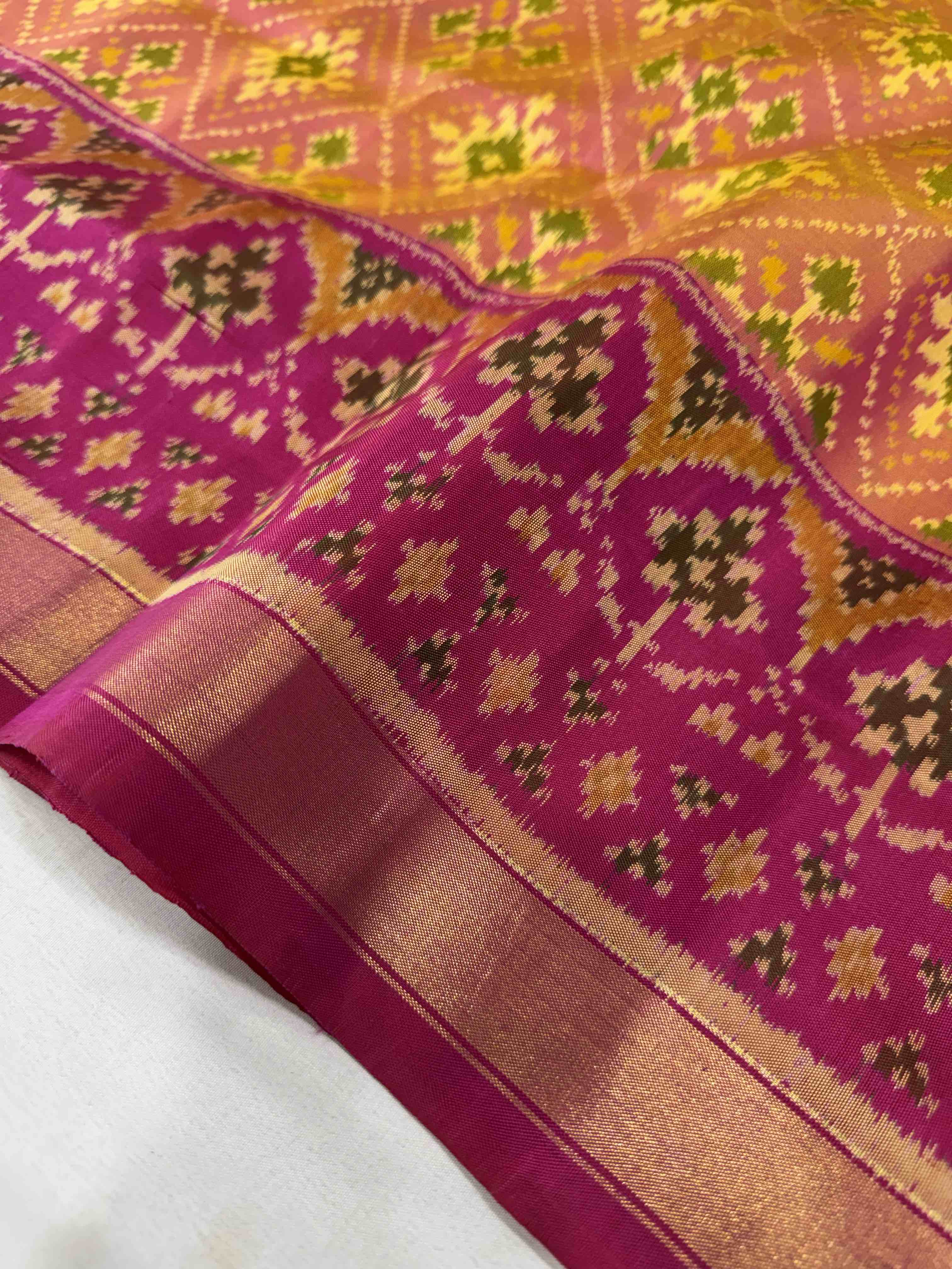 Navratna Manekchowk Traditional Design Handwoven Patola Silk Saree
