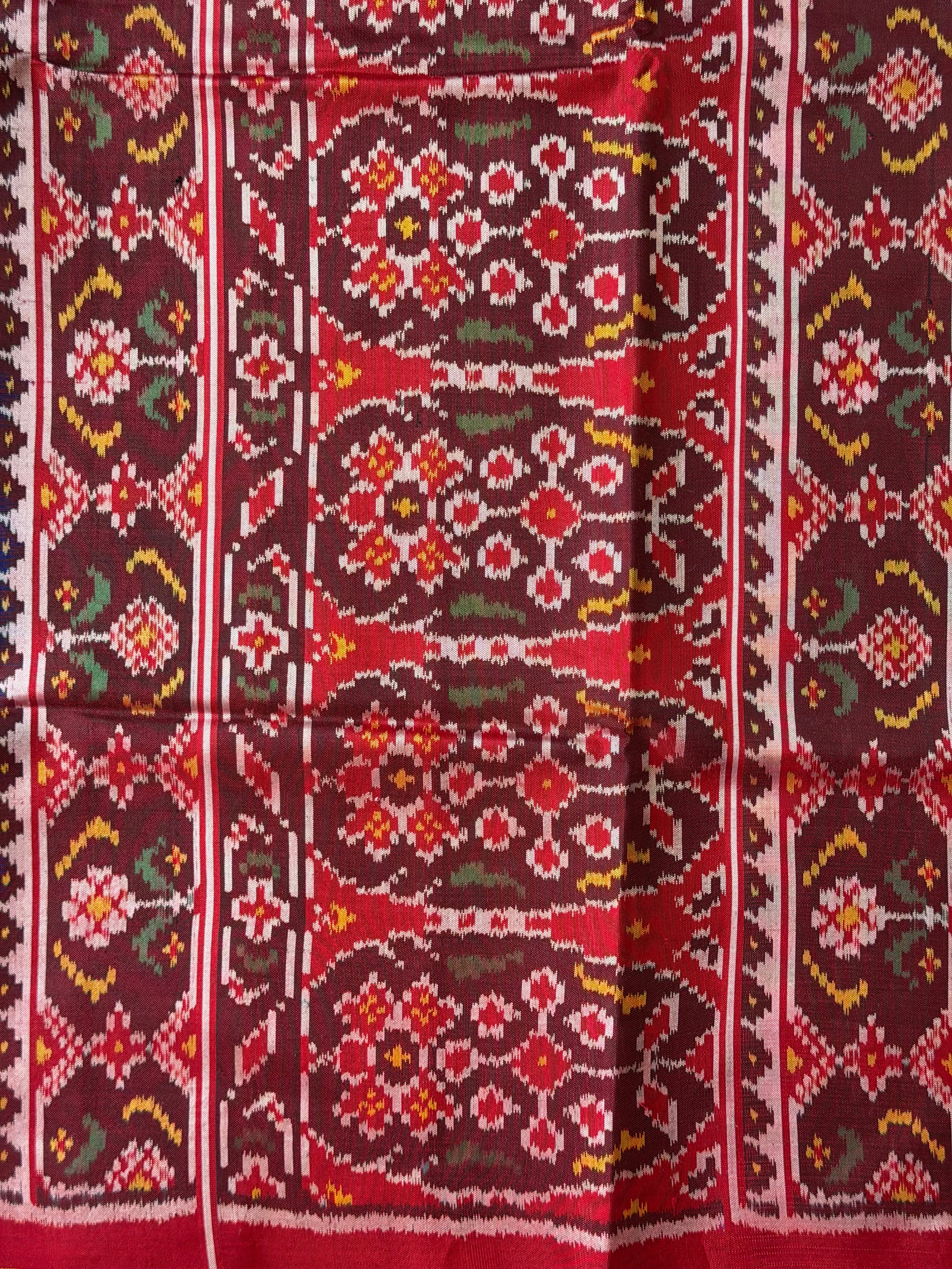Motif Design With Blue Color Handwoven Patola Silk Saree