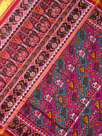 Multicolor Laheriya Design Handwoven Patola Silk Saree