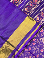 Dark Purple Fusion Design Handwoven Patola Silk Saree