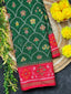 Red-Green Fancy Design Handwoven Patola Silk Saree