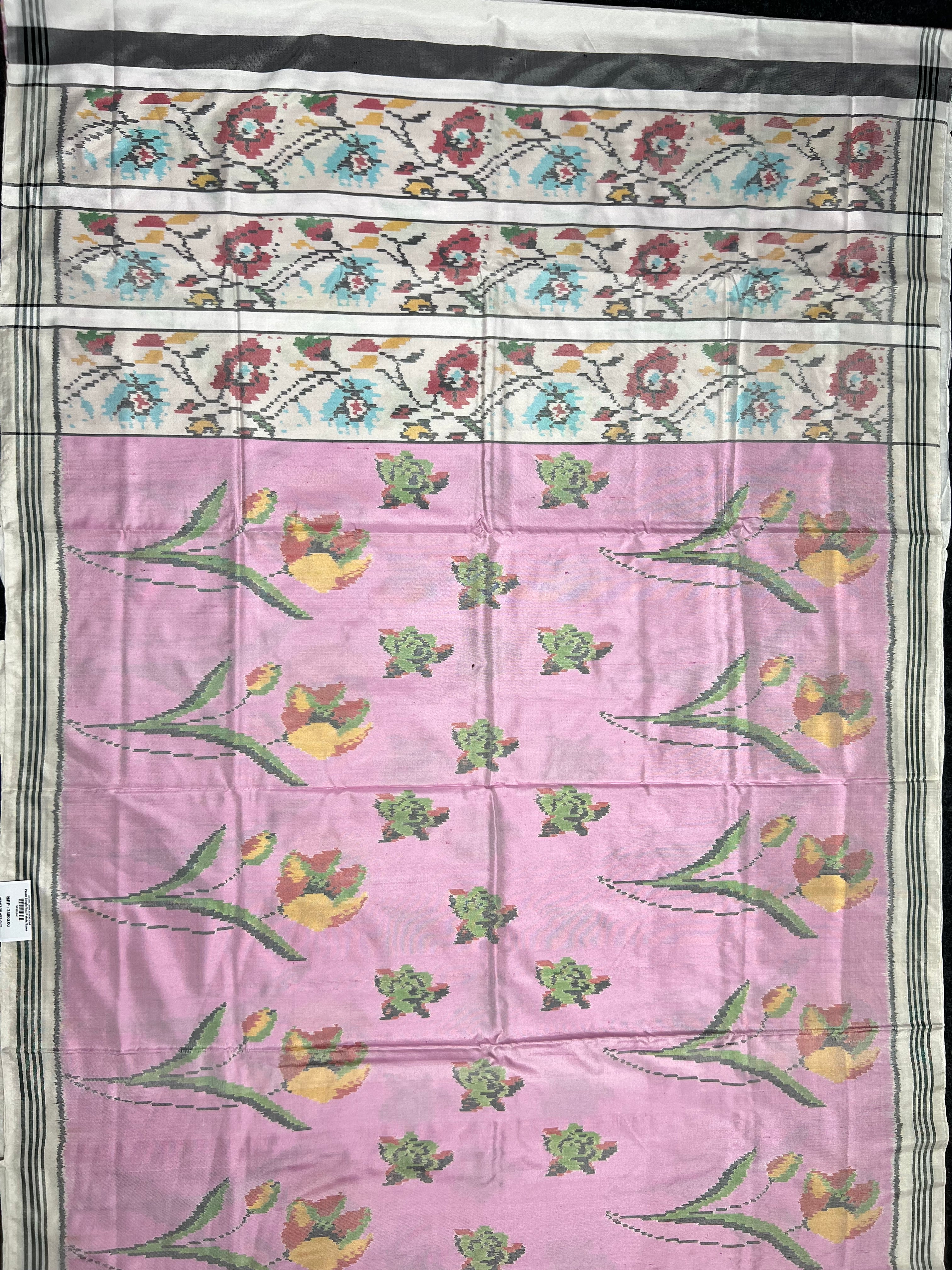 Exclusive Flower Design Handwoven Patola Silk Saree