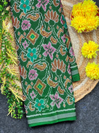 Exclusive Flower Design Handwoven Patola Silk Saree