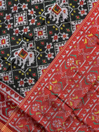 Fusion Design Black Handwoven Patola Silk Saree