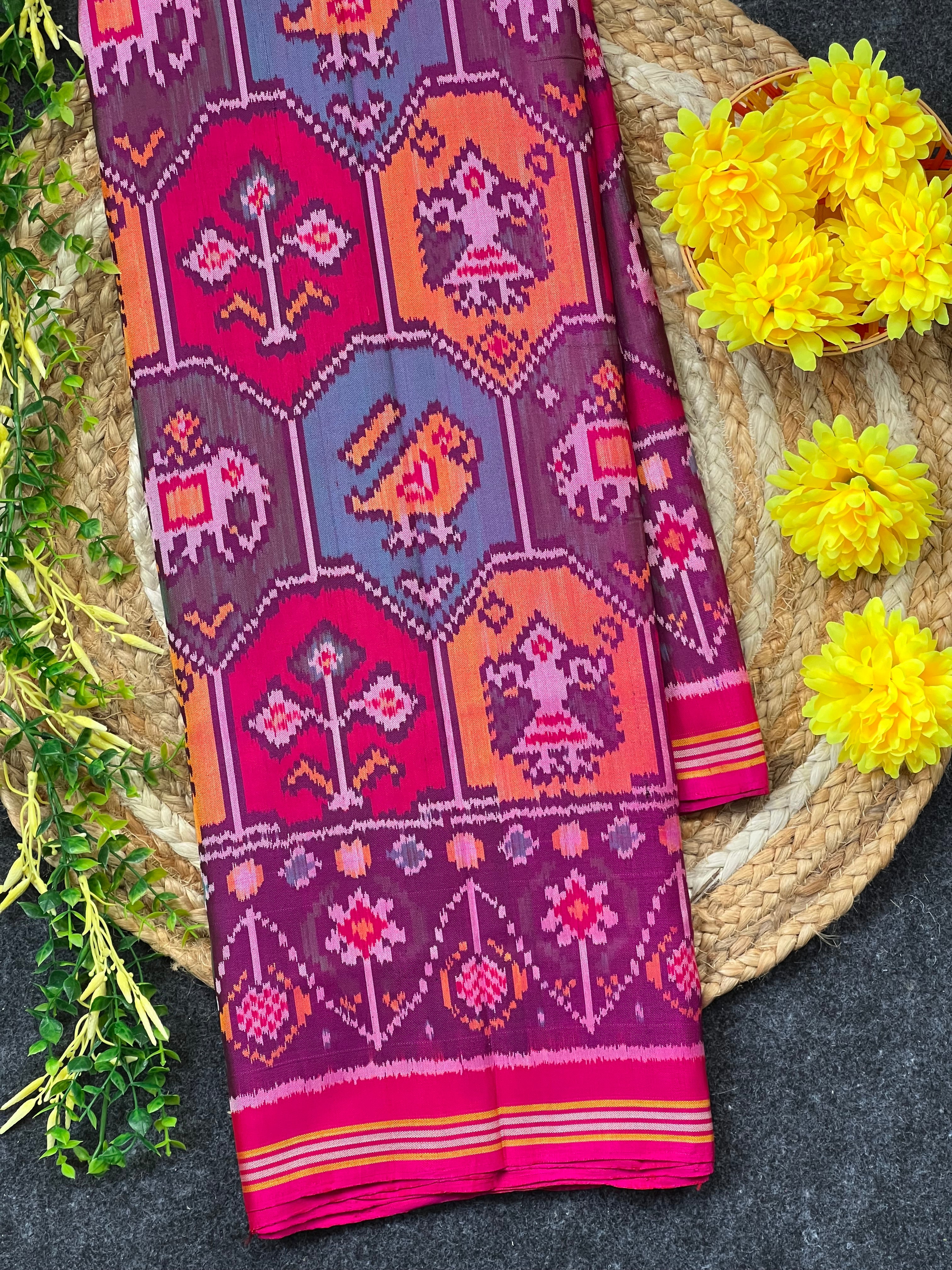 Multicolor Exclusive Design Handwoven Patola Silk Saree