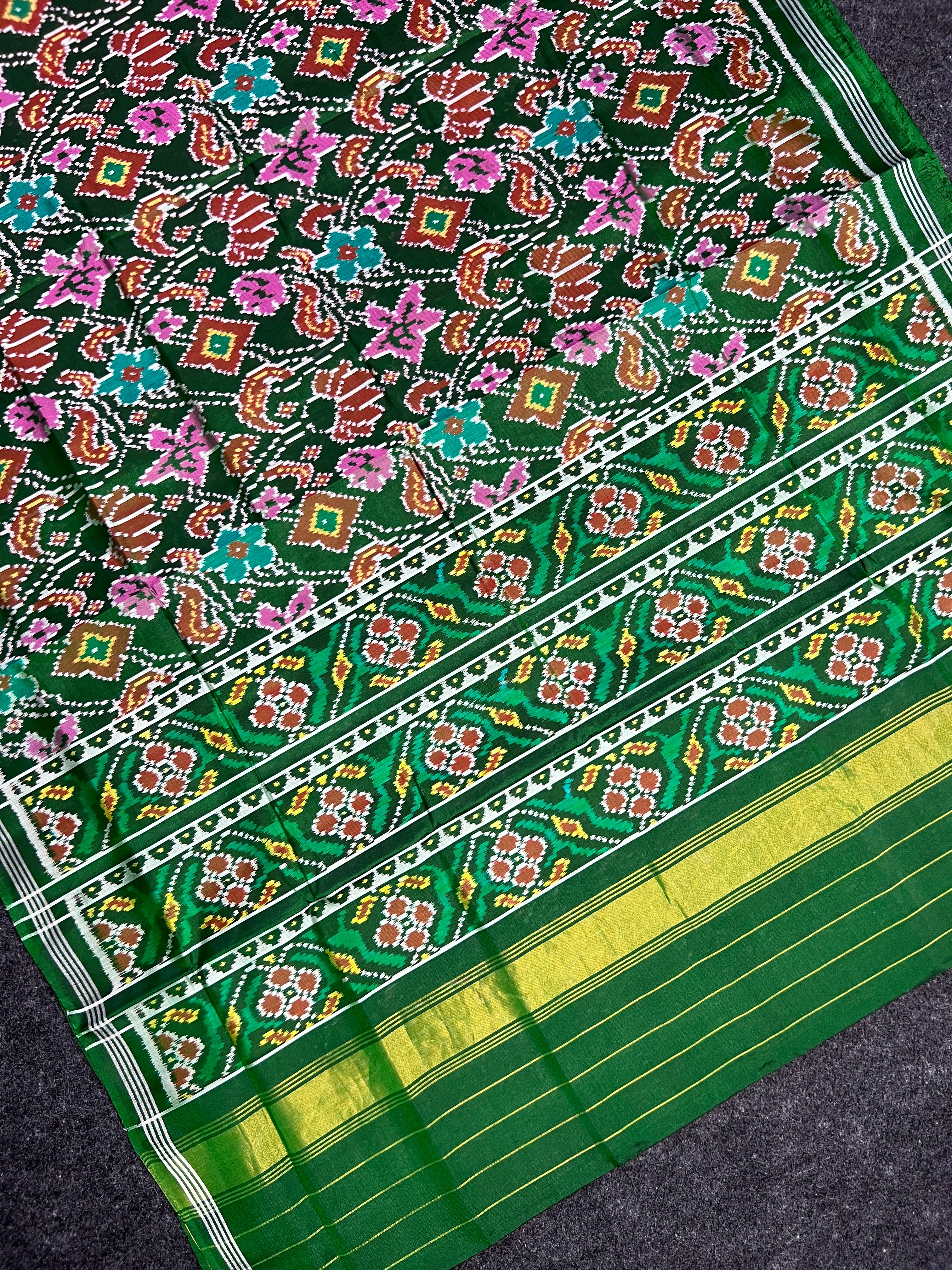 Exclusive Flower Design Handwoven Patola Silk Saree