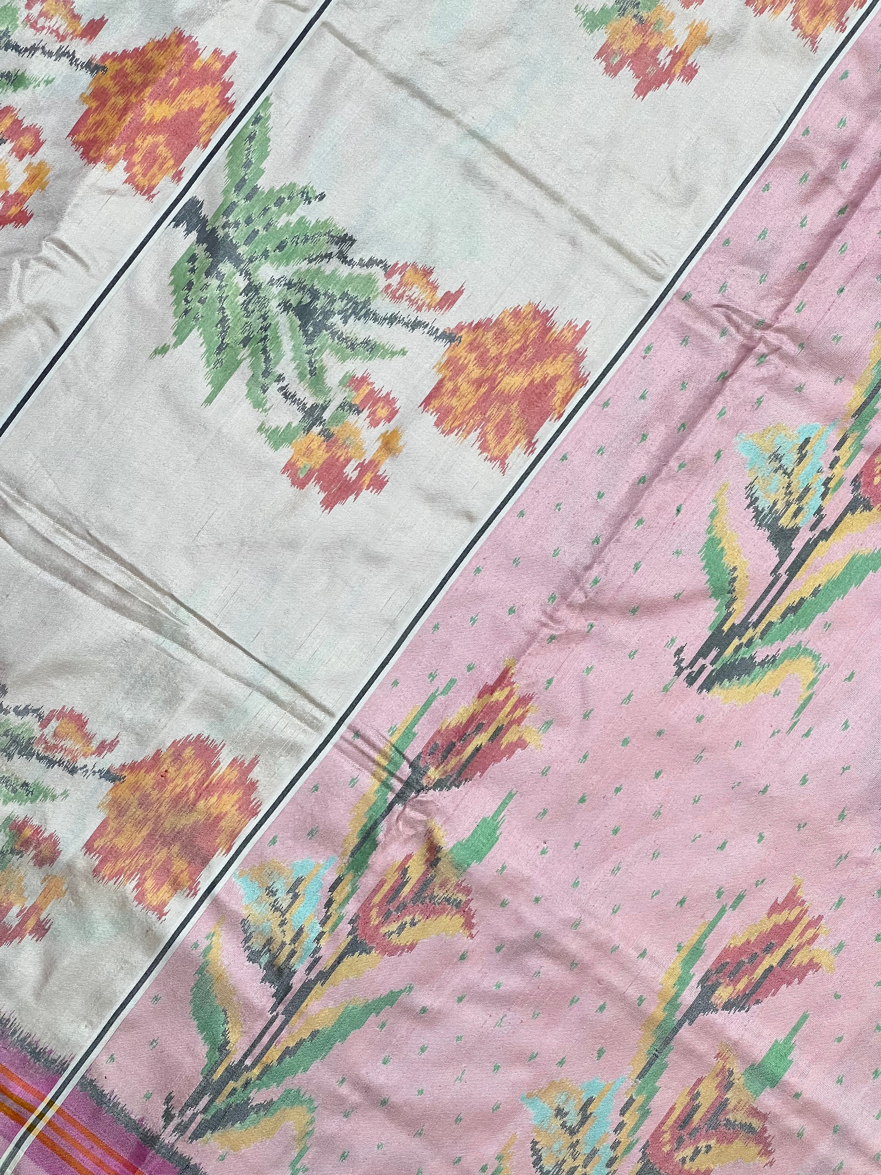 Exclusive Flower Design Handwoven Patola Silk Saree