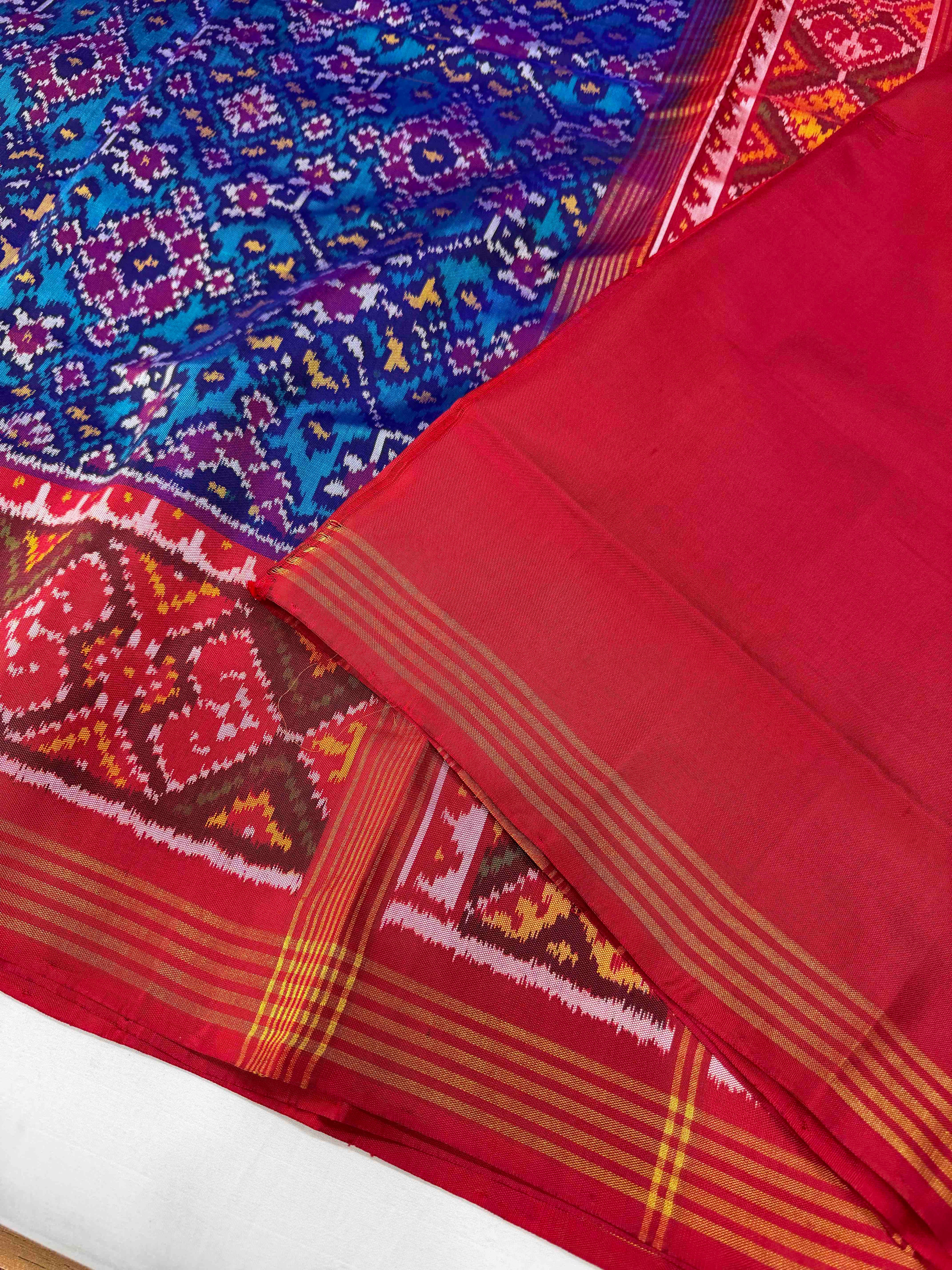 Navratna Traditional Design Handwoven Patola Silk Saree