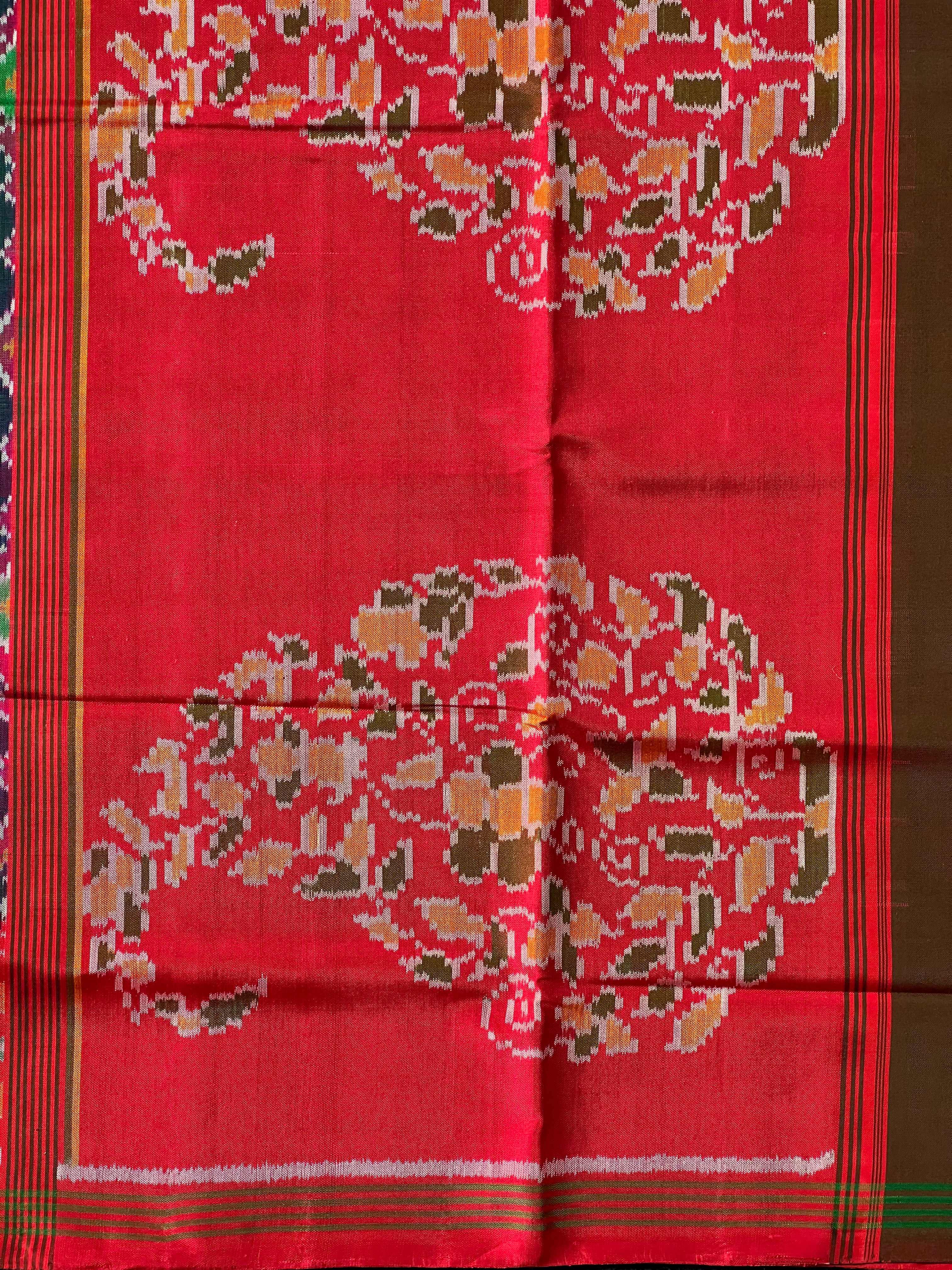 Navratna Traditional Design Handwoven Patola Silk Saree