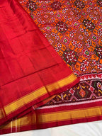 Orange Navratna Traditional Design Handwoven Patola Silk Saree