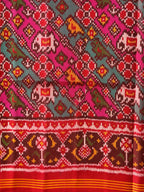 Multicolor Laheriya Design Handwoven Patola Silk Saree