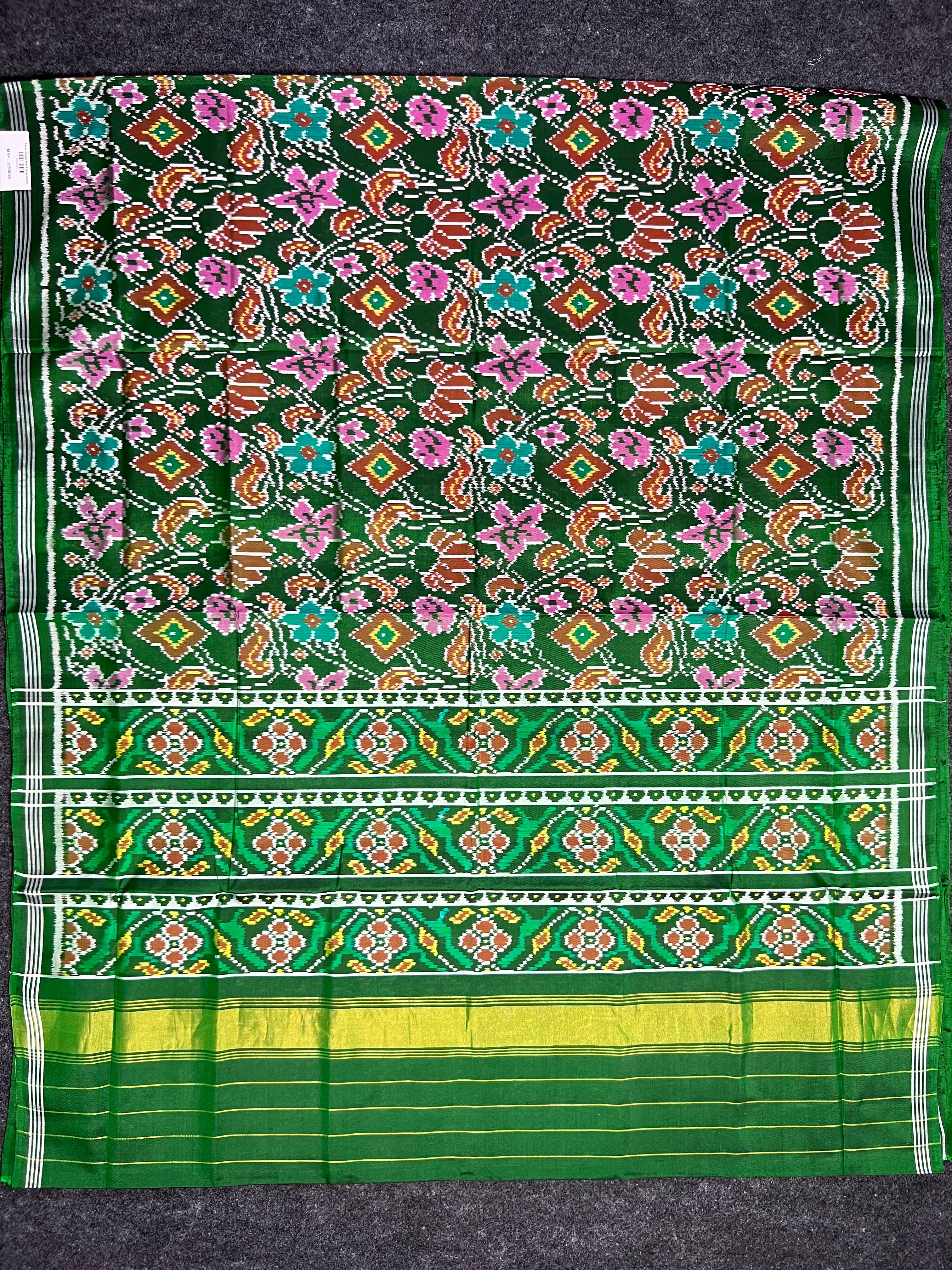 Exclusive Flower Design Handwoven Patola Silk Saree