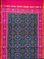 Dark Blue Navratna Design Handwoven Patola Dupatta