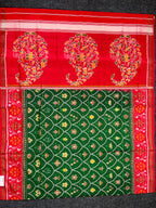 Fancy Design Red-Green Handwoven Patola Silk Saree