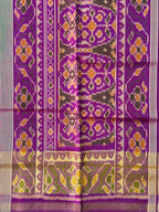 Laheriya Zigzag Handwoven Patola Silk Saree