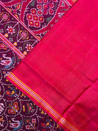 Purple Motif Design Handwoven Patola Silk Saree
