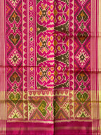 Baby pink navratna Handwoven Patola Silk Saree