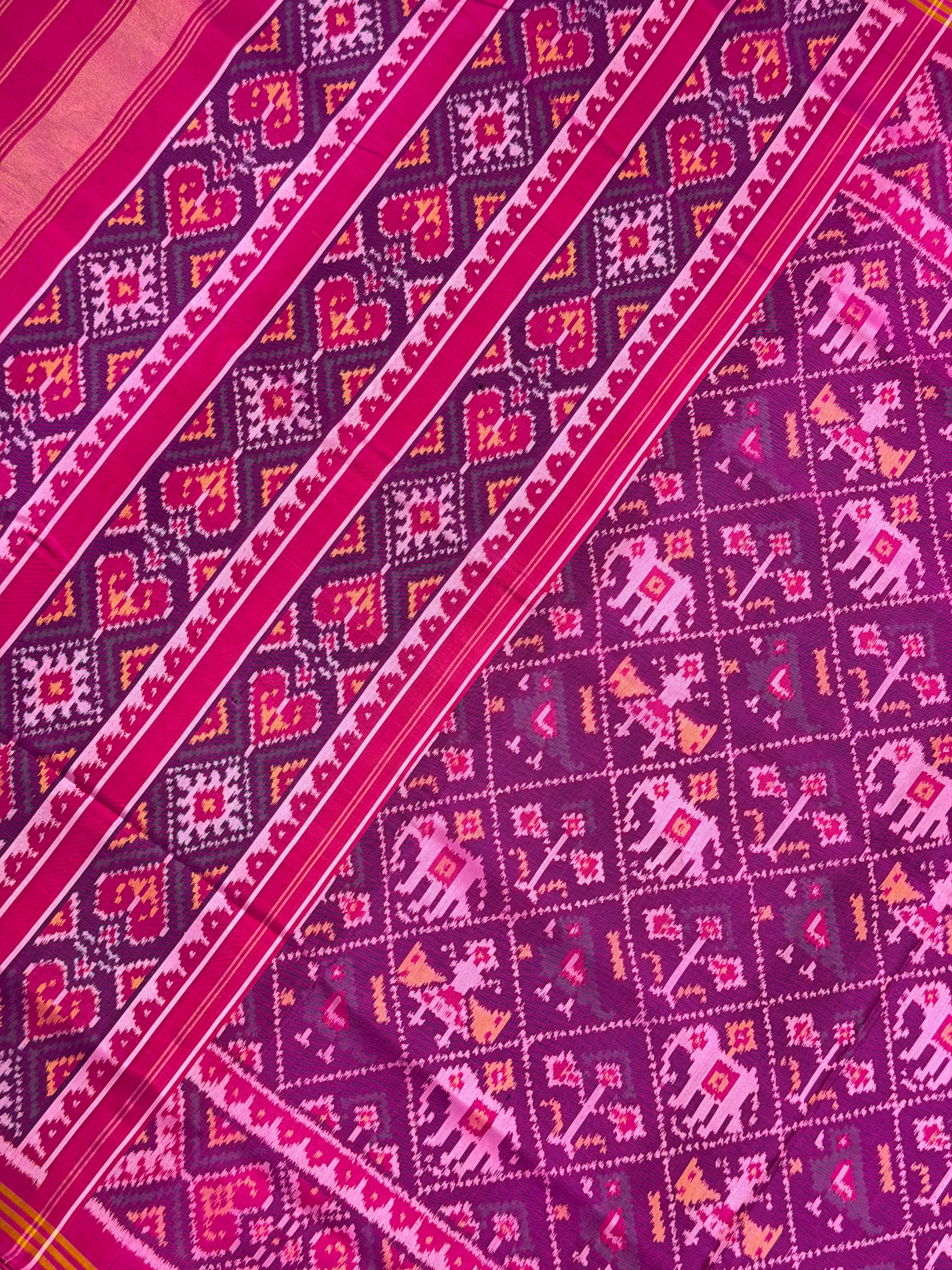 Narikunj Traditional Design Handwoven Patola Silk Saree