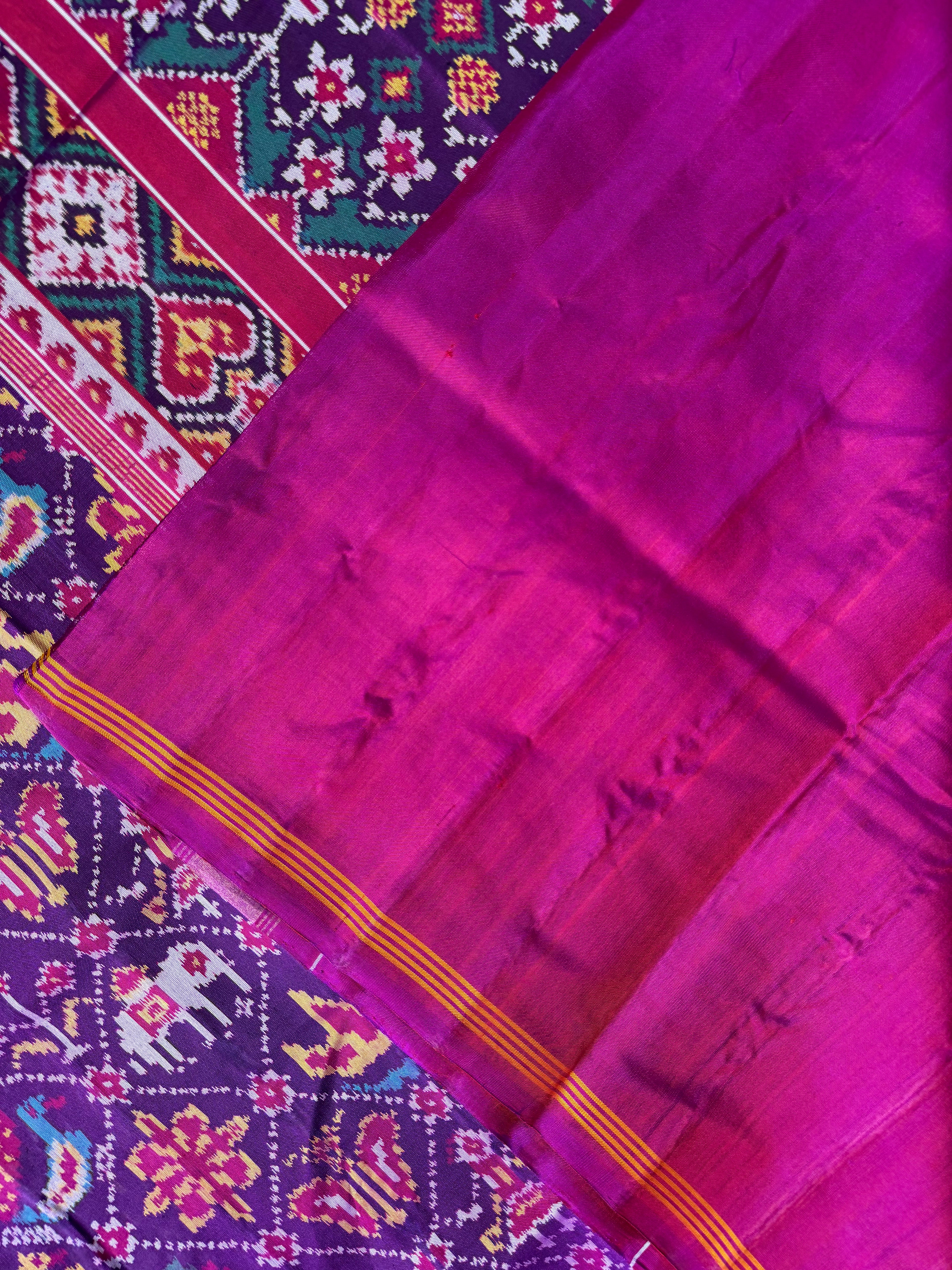 Narikunj Traditional Design Handwoven Patola Silk Saree