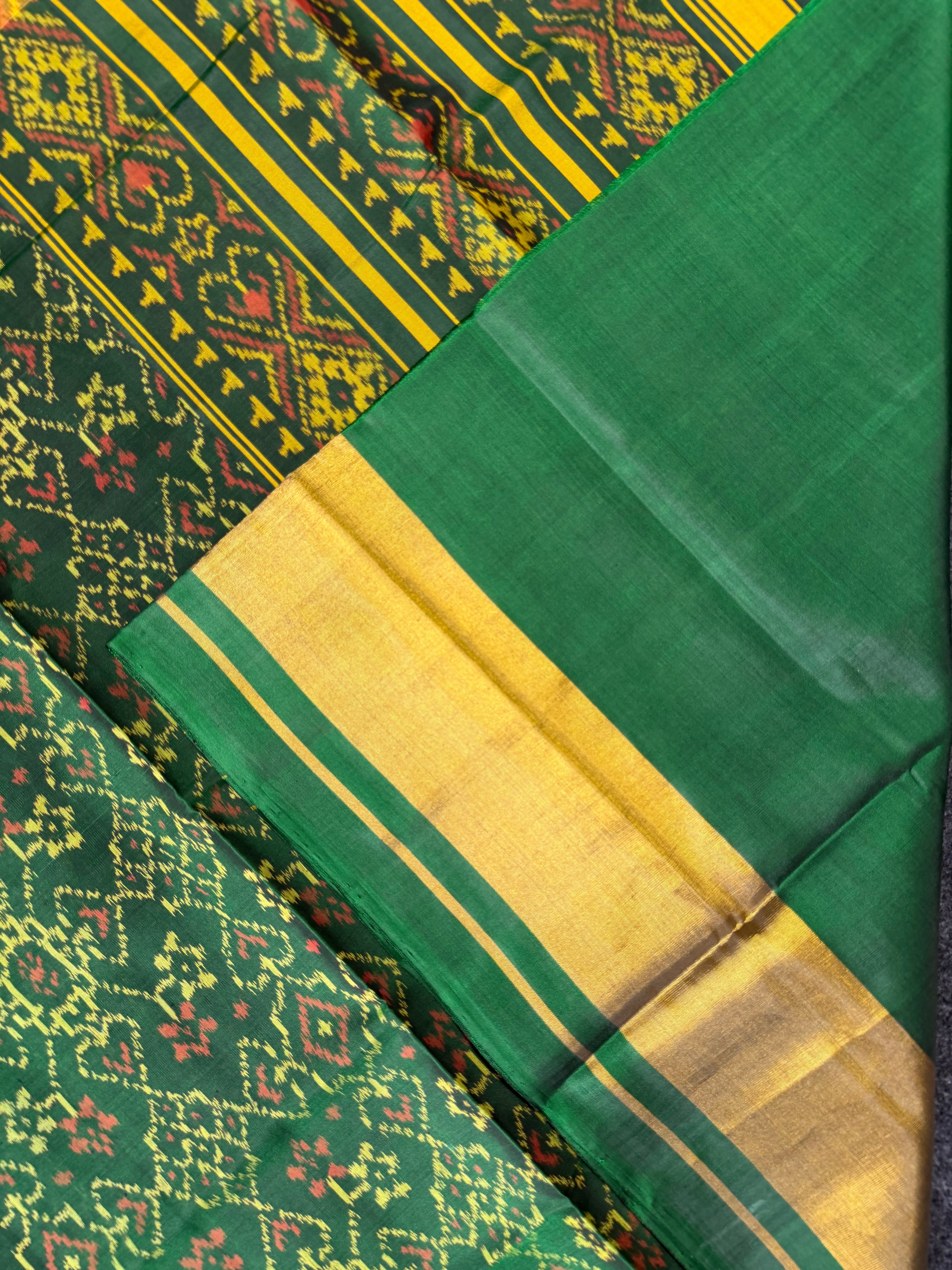 Navratna-Manekchowk Design Handwoven Patola Silk Saree