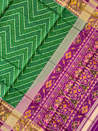 Laheriya Zigzag Handwoven Patola Silk Saree