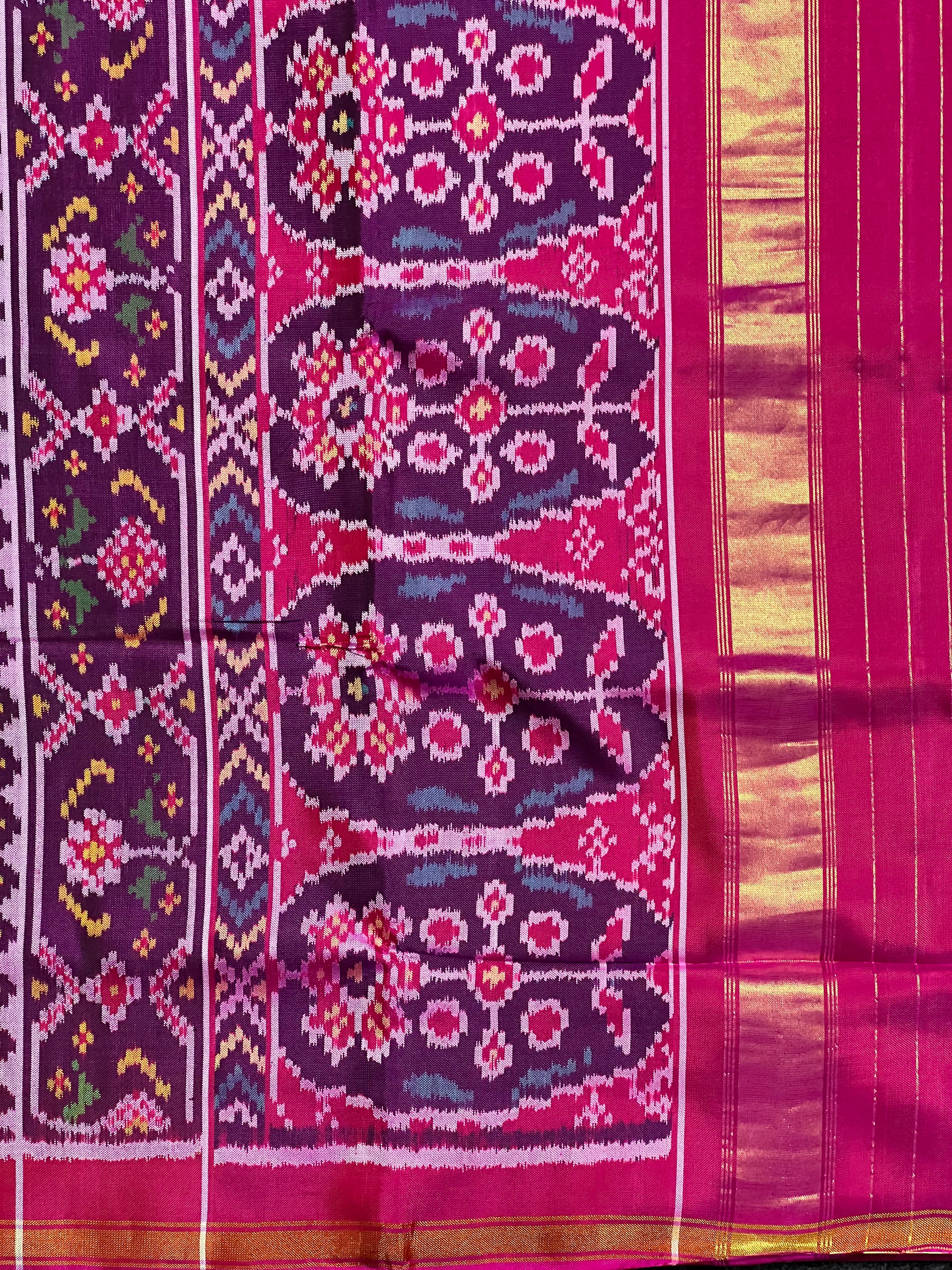 Navratna Traditional Design Handwoven Patola Silk Saree