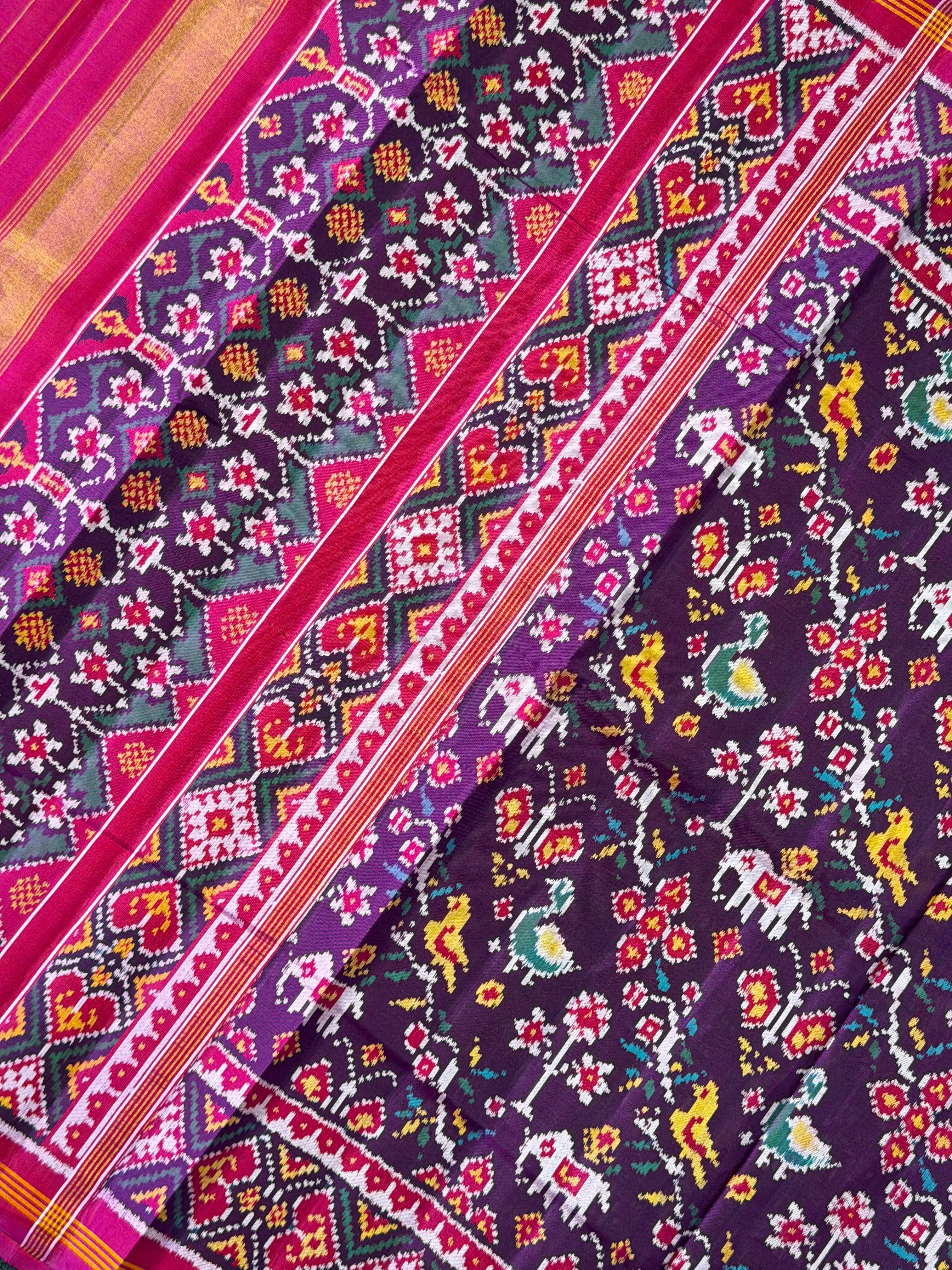 Exclusive Motifs Design Handwoven Patola Silk Saree