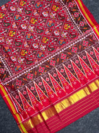Red Narikunj Traditional Design Handwoven Patola Silk Saree