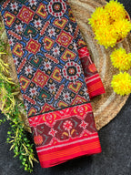 Colorful Traditional Design Handwoven Patola Silk Saree
