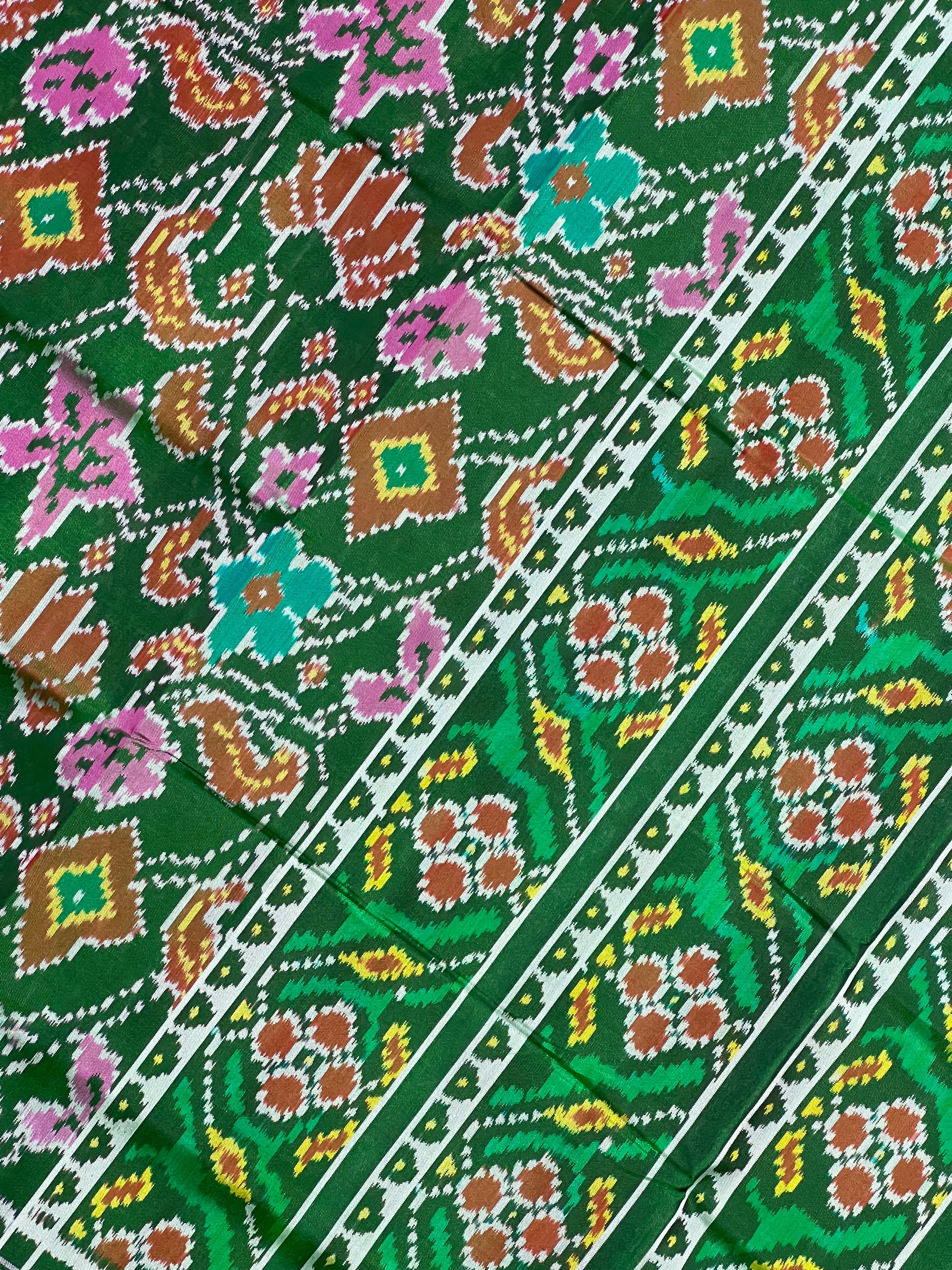 Exclusive Flower Design Handwoven Patola Silk Saree