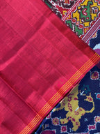 Big Cheetah And Elephant Design Handwoven Patola Silk Saree