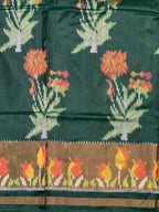 Bottel Green Fancy Design Handwoven Patola Silk Saree
