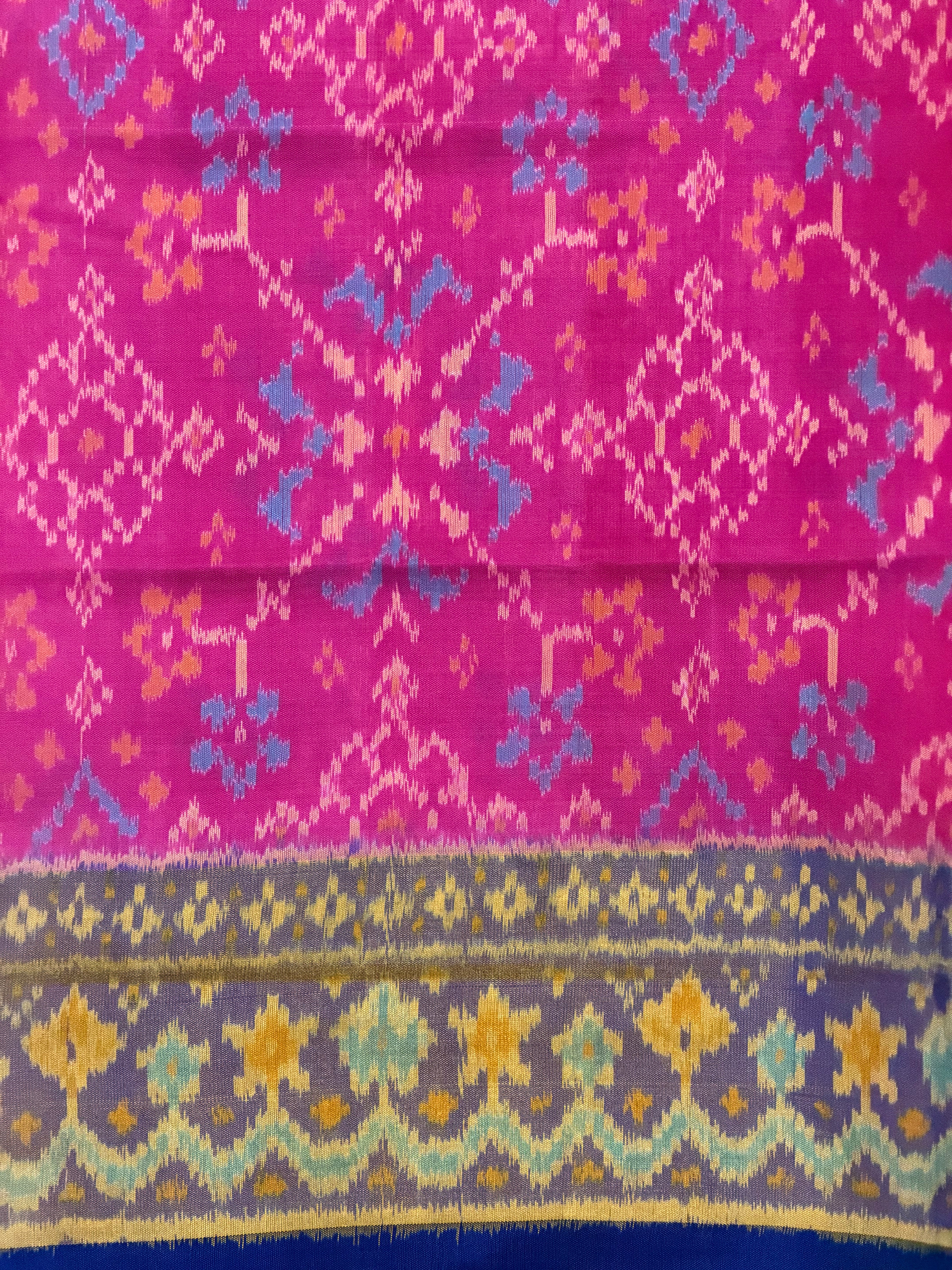 Baby Pink Navratna Design Handwoven Patola Silk Saree
