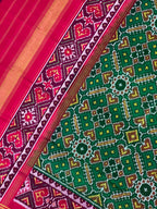 Green Manekchowk Traditional Design Handwoven Patola Dupatta