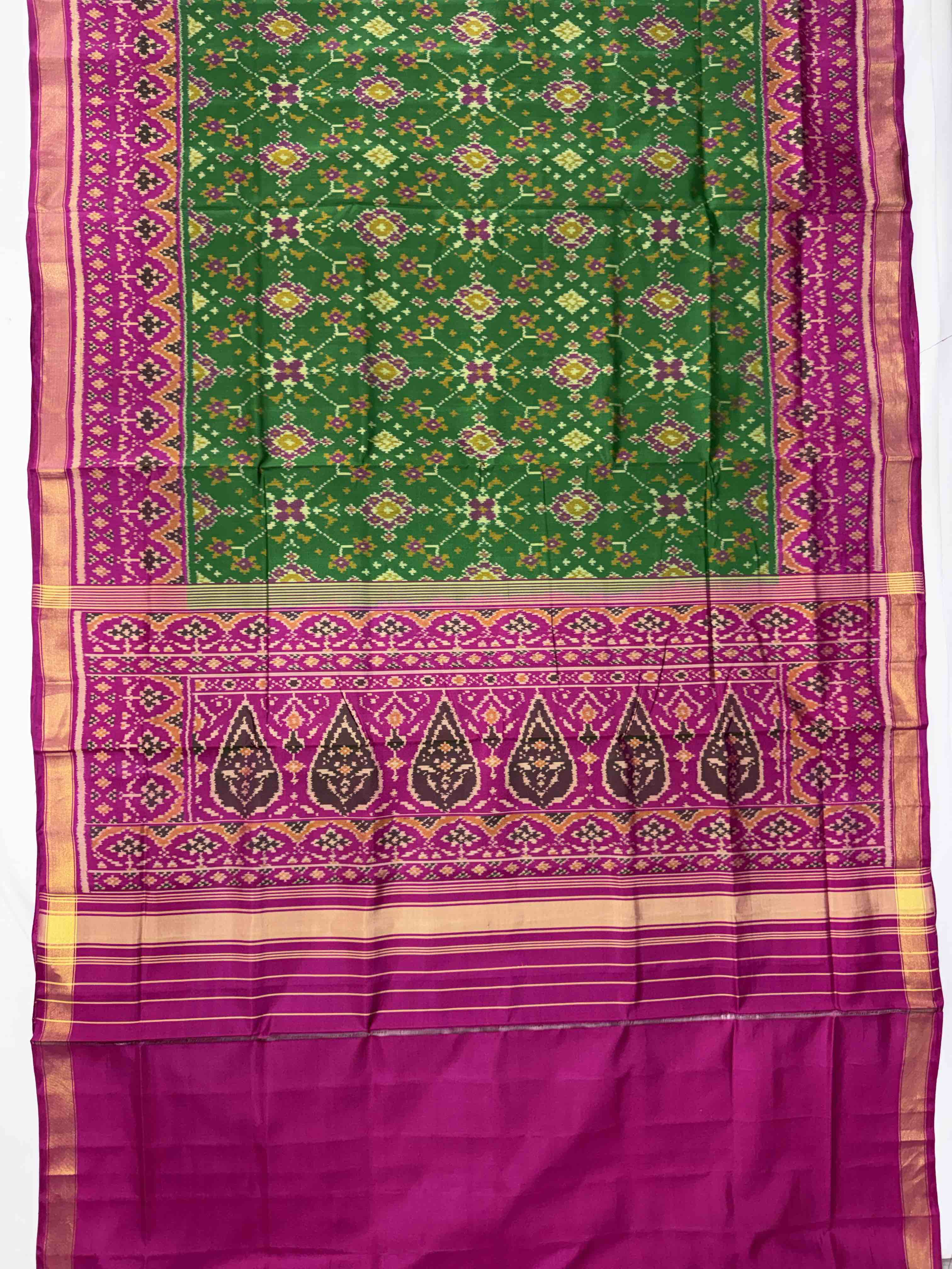 Navratna Traditional Design Handwoven Patola Silk Saree Secondary image