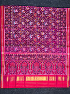 Purple Motif Design Handwoven Patola Silk Saree