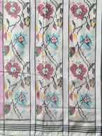 Pastel Pink Flower Design Handwoven Patola Silk Saree