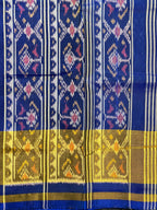 Blue Pan-Chanda Traditional Design Handwoven Patola Silk Saree