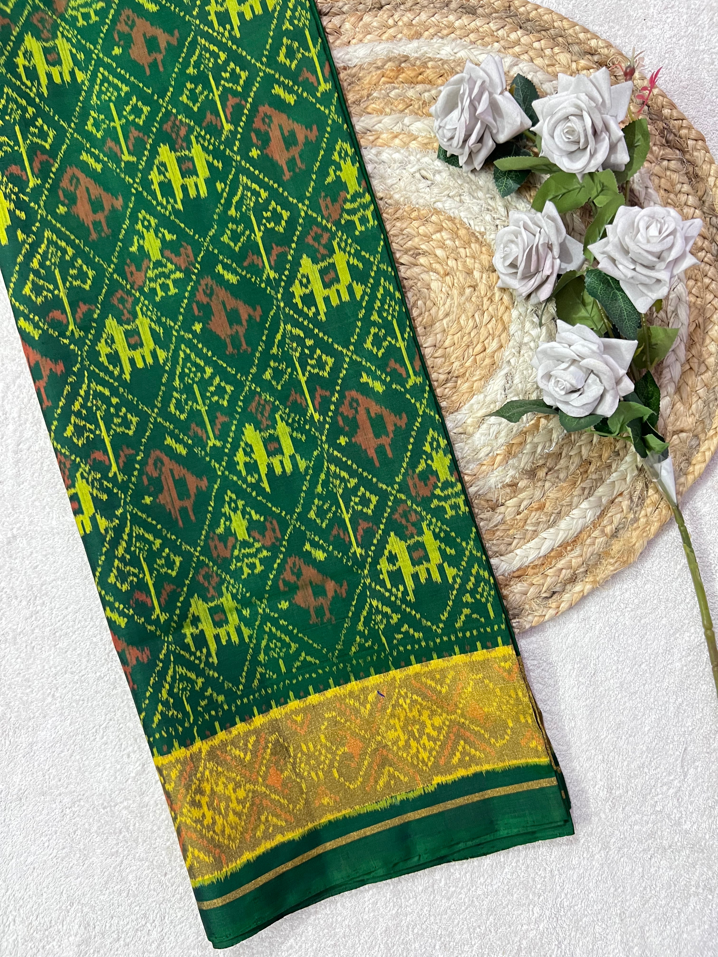 Narikunj Traditional Design Handwoven Patola Silk Saree
