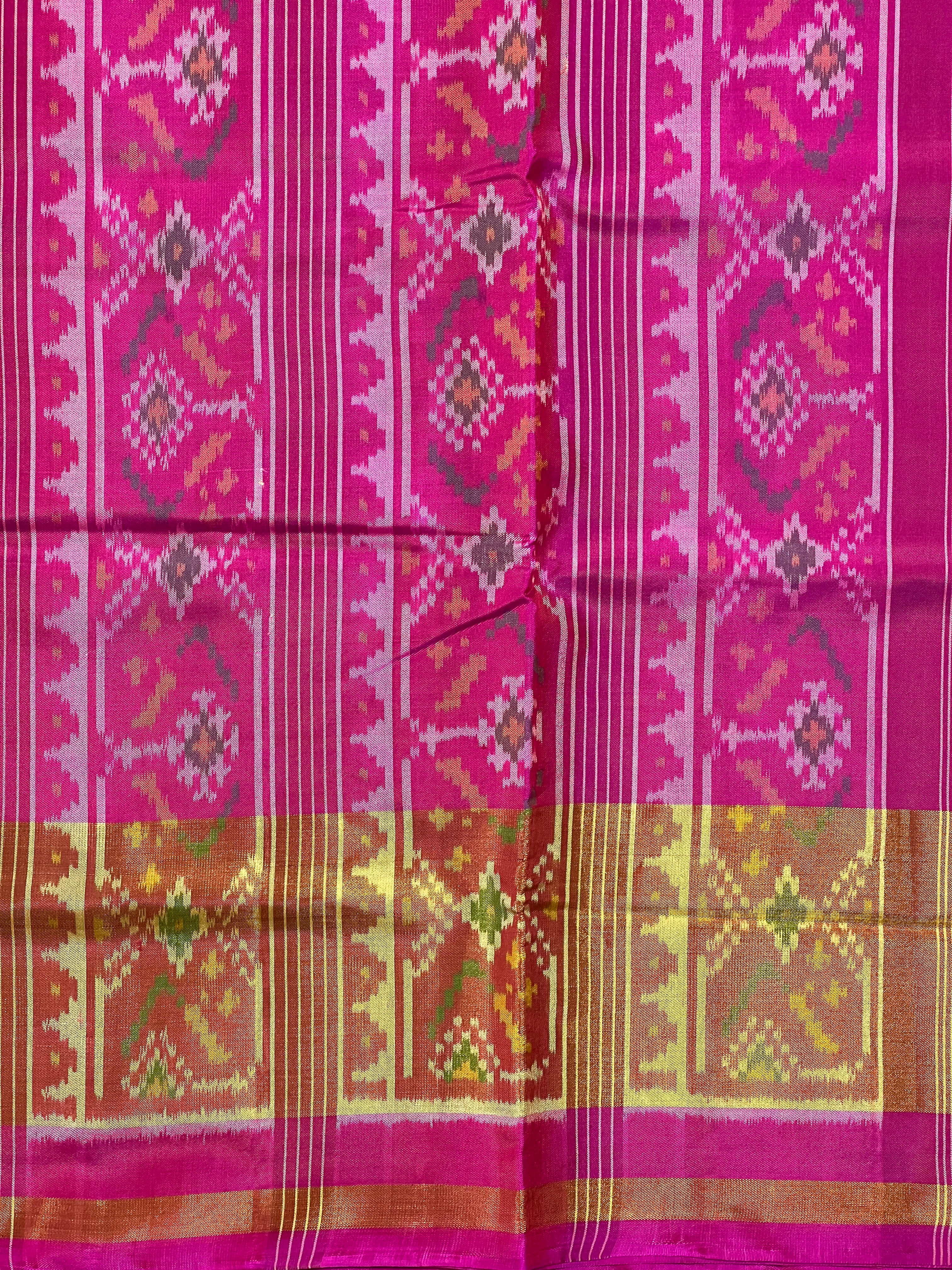 Pink Bandhni Design Handwoven Patola Silk Saree