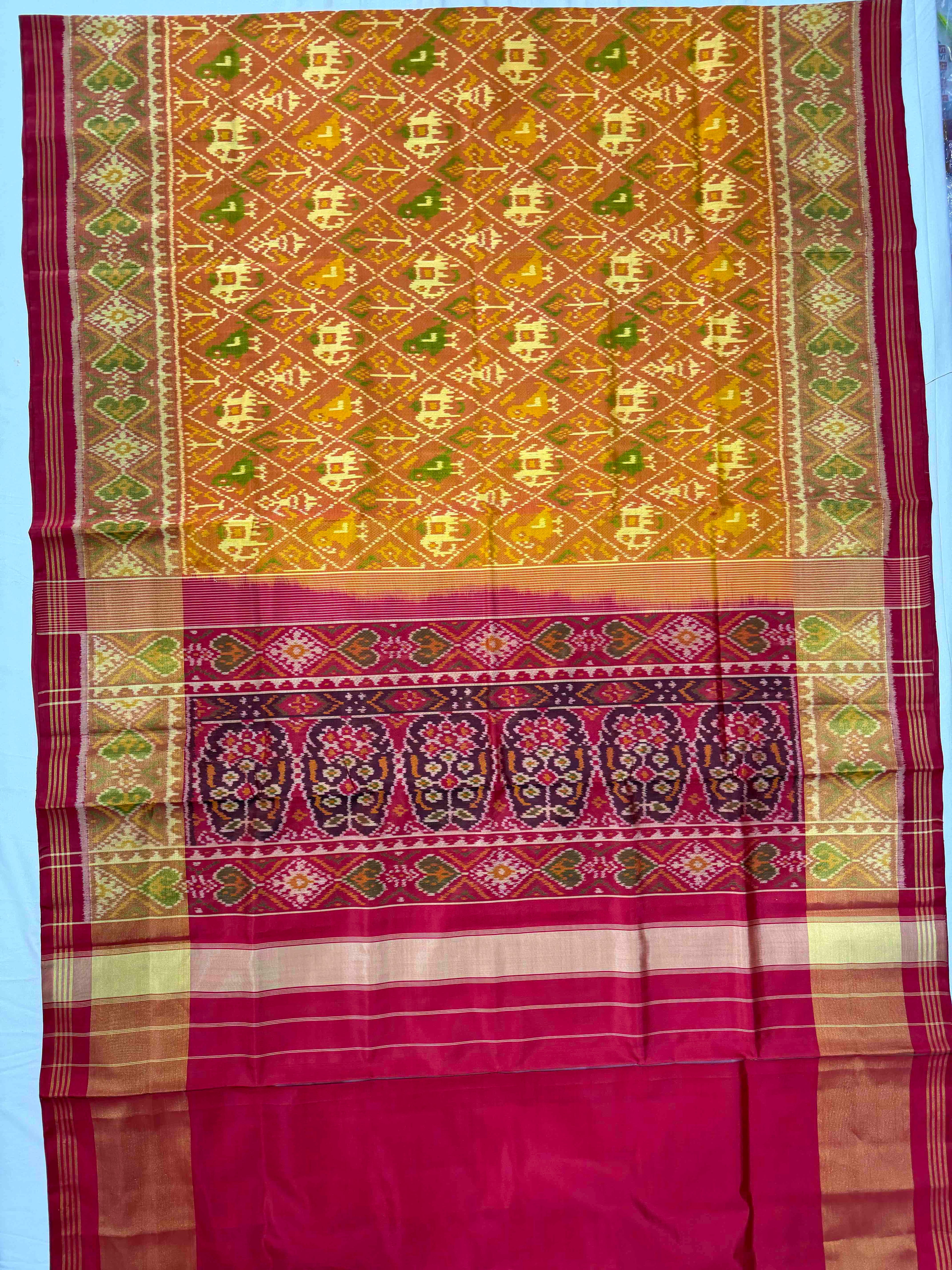Narikunj Traditional Design Handwoven Patola Silk Saree