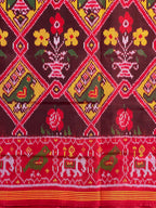 Elephant Pallu With Motif Design Handwoven Patola Silk Saree
