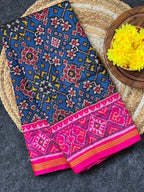 Dark Blue Navratna Design Handwoven Patola Dupatta