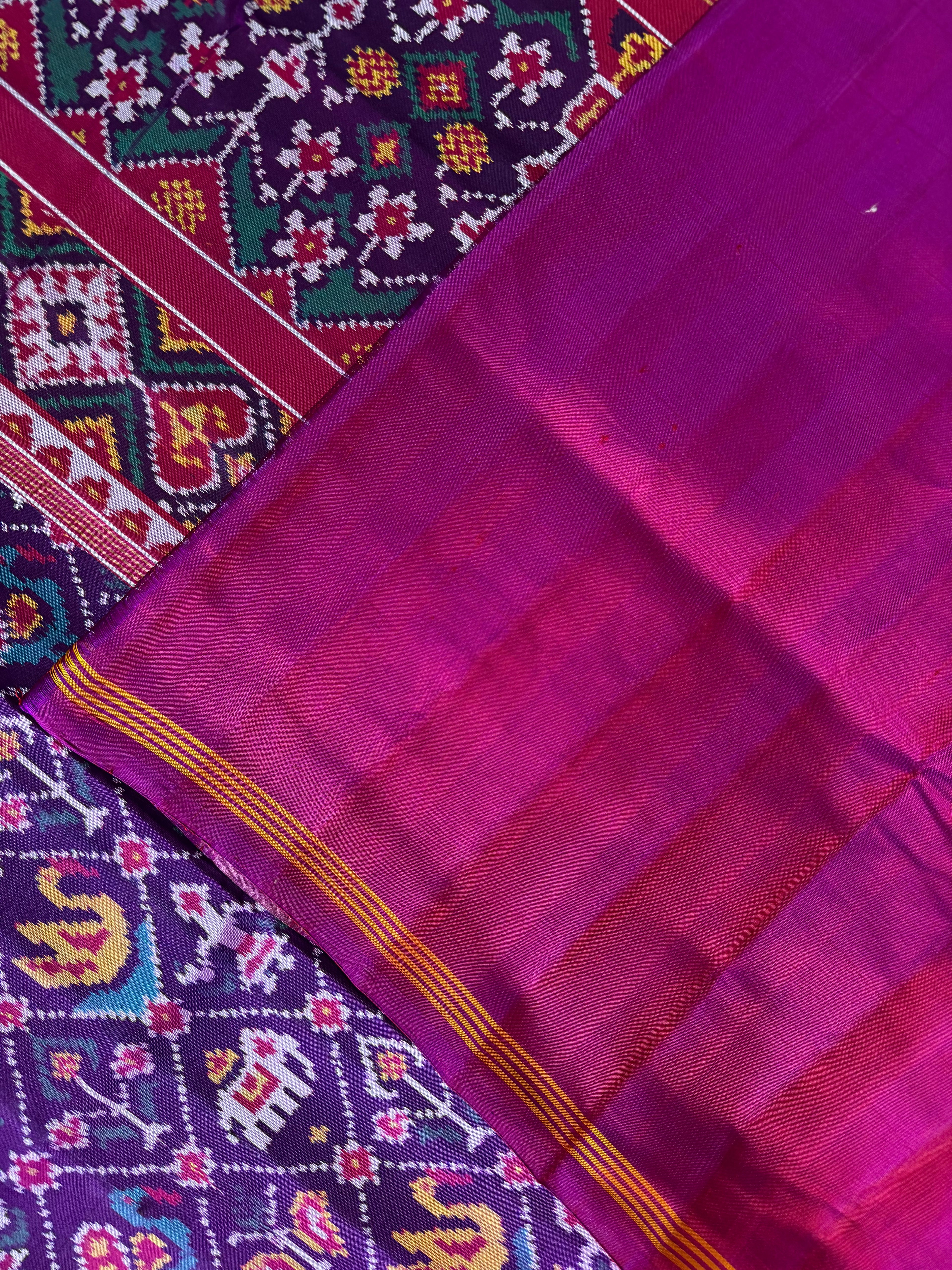 Narikunj Traditional Design Handwoven Patola Silk Saree